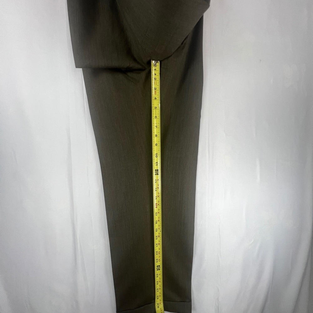 Jos A Bank Executive Collection Men Pleated Cuffed Dress Pants Olive Brown 35x29 - Picture 6 of 11